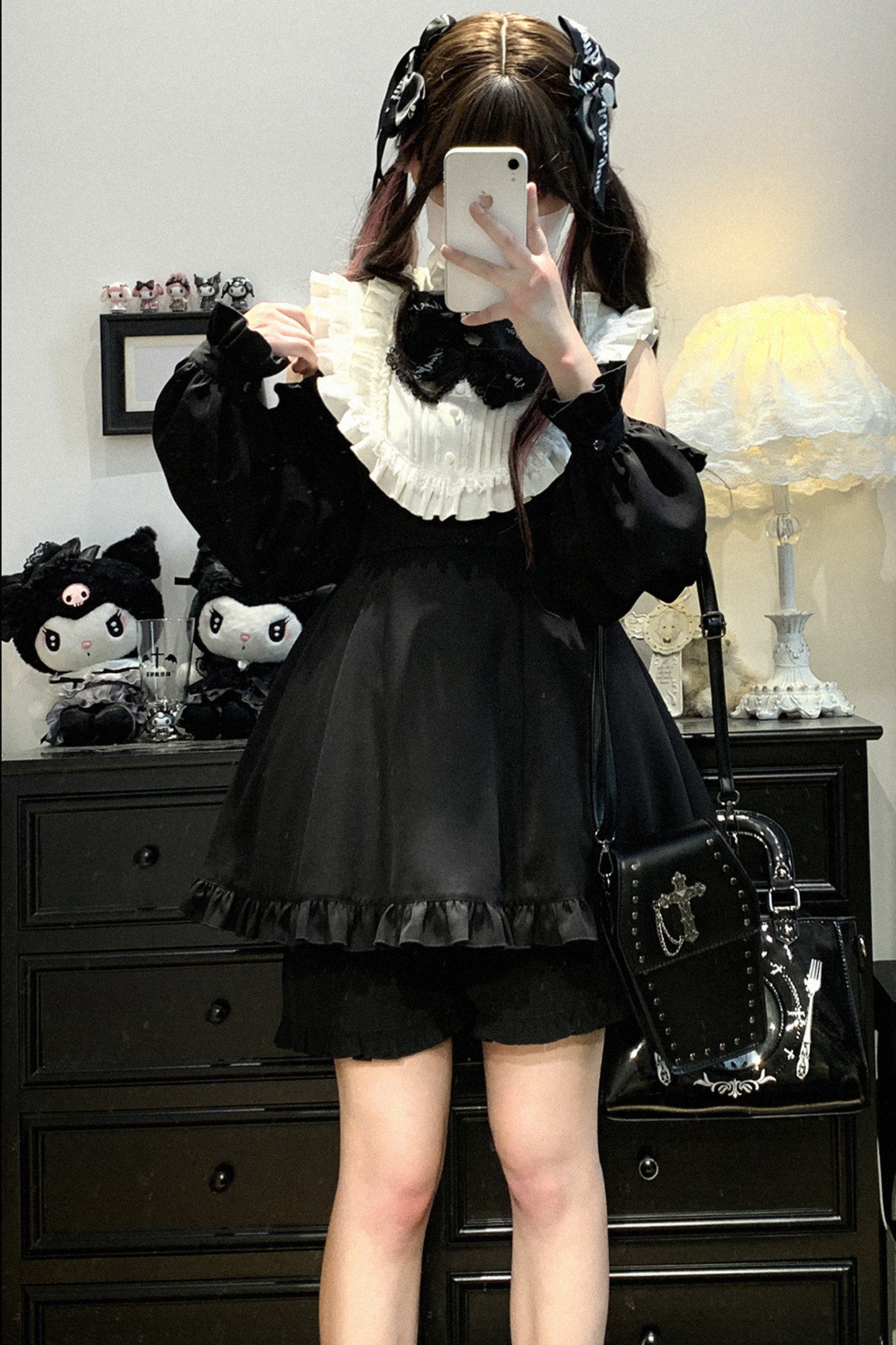 Ruffle Princess + Off-Shoulder Top Ribbon Shorts