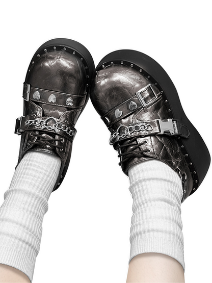 Punk Lolita Platform Toe Devil Shoes Gothic Round Trap