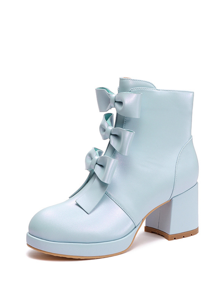 Ribon Sweet toe Boots Short Round