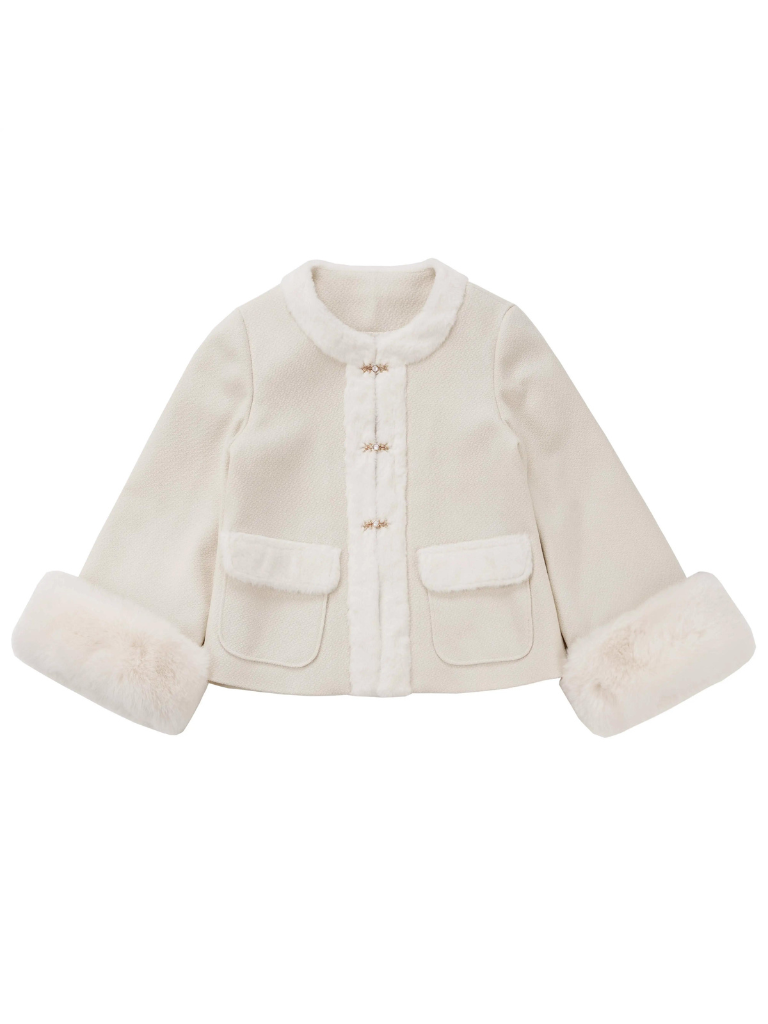 Snow Fragrance Rabbit Fur Coat Off Ward Sleve Sweater Suit