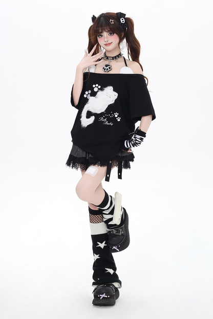 Coal Cozy T-Shirt Cat Casual