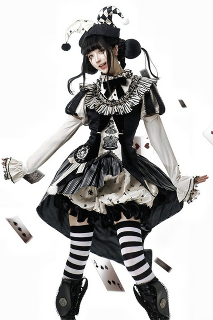 Seltsames Zirkus-Lolita-Set Pierrot Dark
