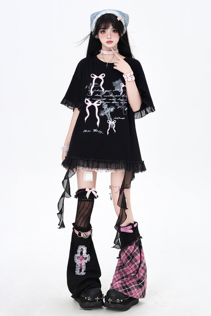 belt ribbon Loose with T-shirt
