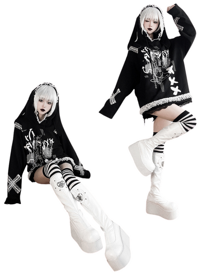 Bottes Sauron Eye Punk à bout rond et plateforme