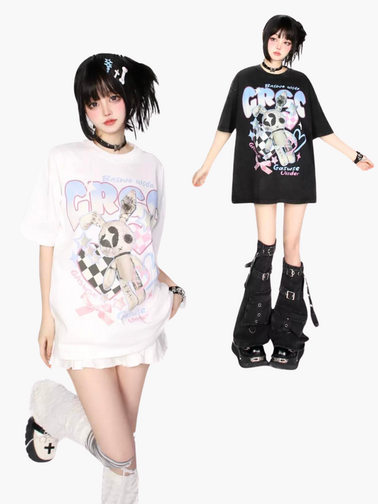T-shirt imprimé lapin foncé