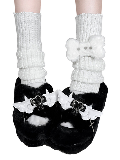 Chaussons à plateforme en fourrure DeVille Shoes Angel