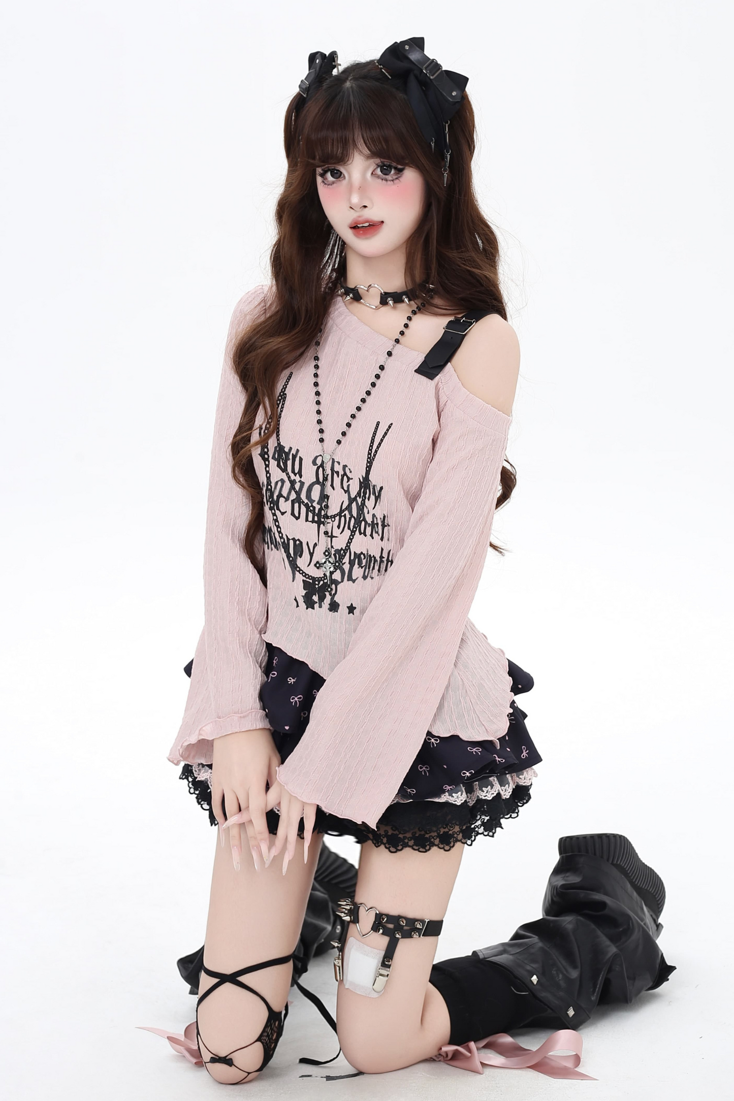 One Top Leather Subculture Sheer Shoulder