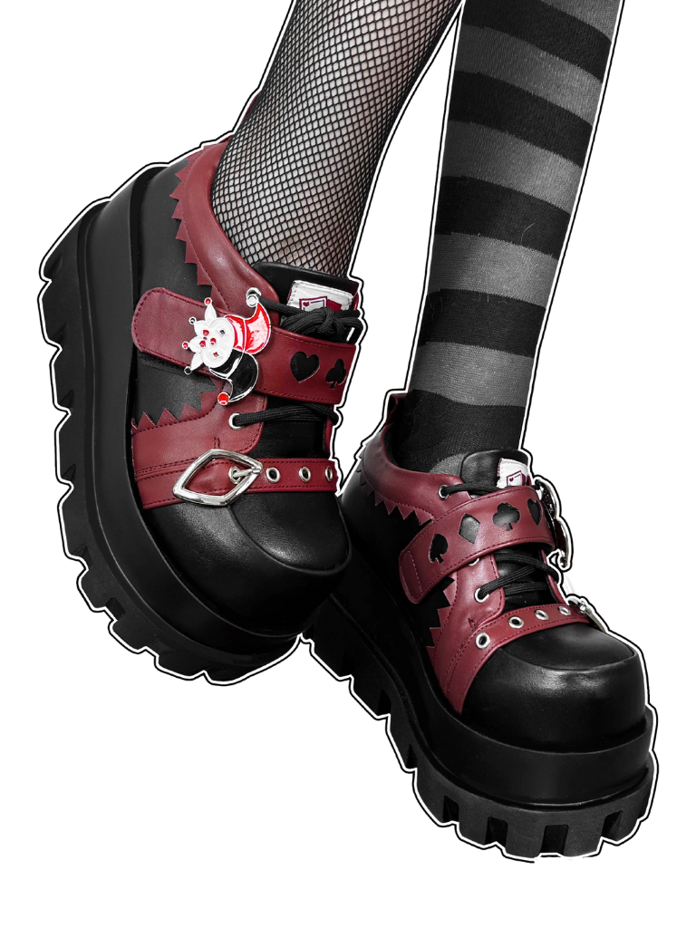 Poker Punk Platform Shoes Clown