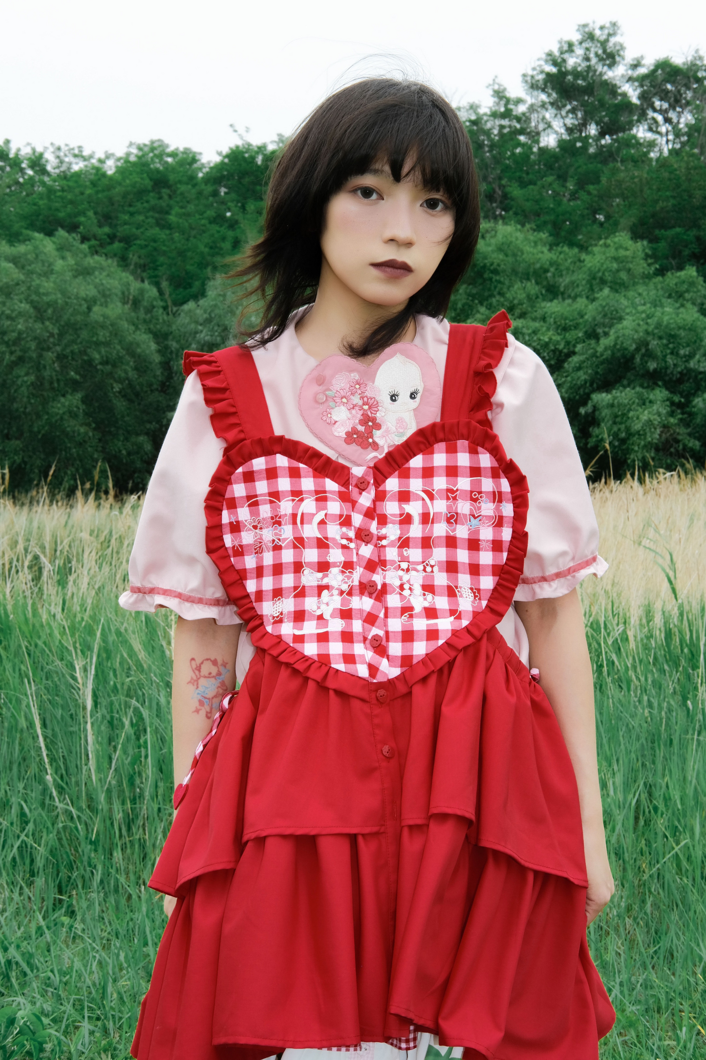 Pulloverrock Schürze Herz Hase