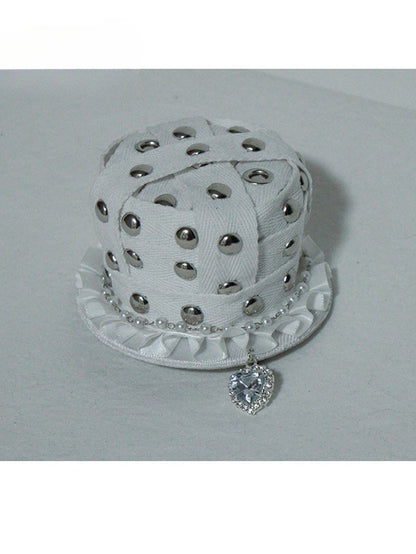 Lolita with Rhinestone Hat Charm White Gothic Mini