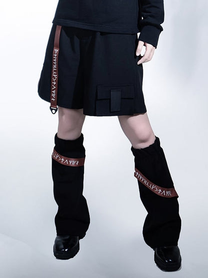 Black Warmers Futuristic Leg Techwear