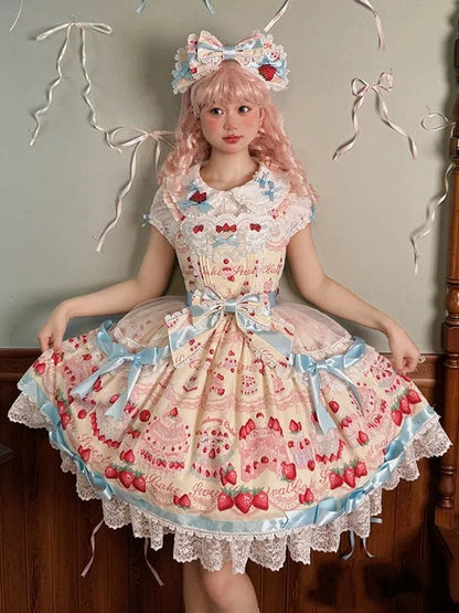 Collar Peter Blouse Decorated Pan Blue Puff Bows Sleeves White