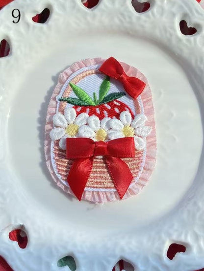 Options 11 Decorated Cherry/Strawberry/Cake Brooch/Hairclip Bowknot