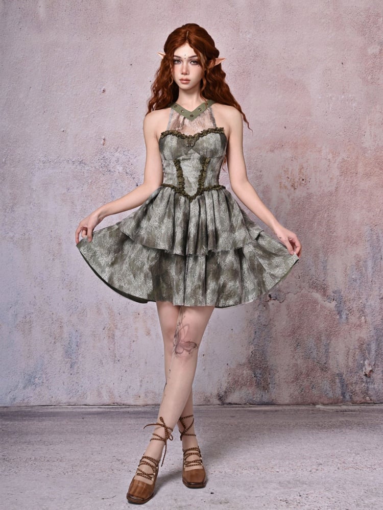 Light Green Forest Fairy Tie-dyed Dress