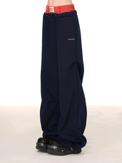Blokette Pants Core Blue Waistband Gray/Dark Light Plaid