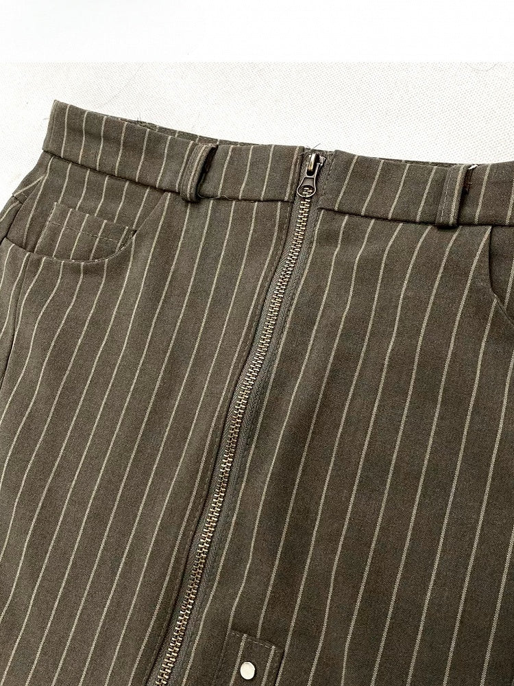 Akzente gestreifte Spitze Rüschen Mode Kontrast Kaskadierung Millard Armee grün Patches Muster Rock