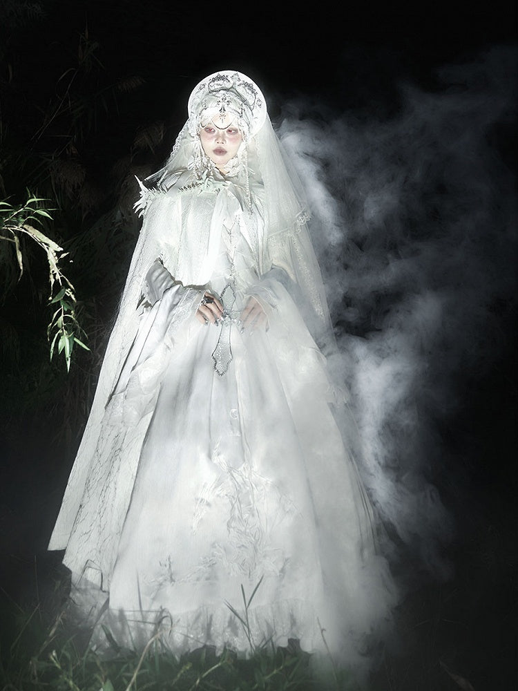 White Shiro Gothic Lolita Hooded Cloak
