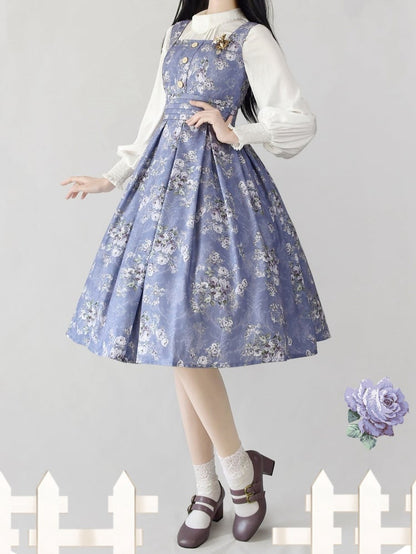 Purple Rosette Elegant Classic Lolita Dress