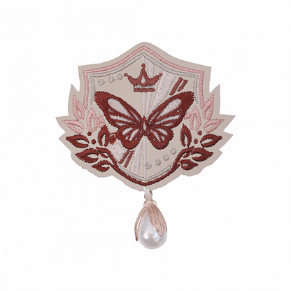 Red Butterfly Embroidery Badge