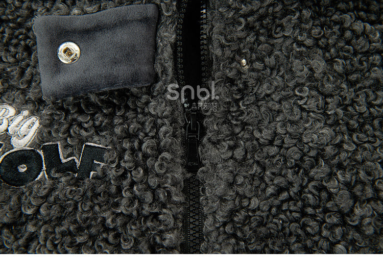 Coat Ears Hooded Fleece Wolf Gray