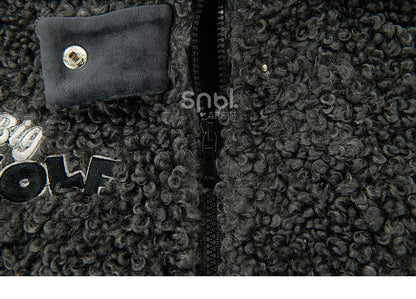 Coat Ears Hooded Fleece Wolf Gray