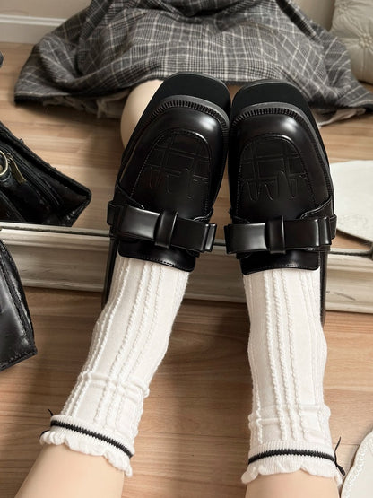 Loafer-Oberteil mit Schleife, Slip-in-Schuhe, Schokolade/Schwarz