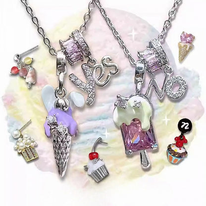 3 Ice Pendant Options Cream Necklace