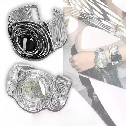 Y2K Manschette Bittersüß Schwarz/Silber