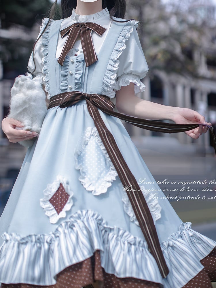 Brown Tie Bow Striped