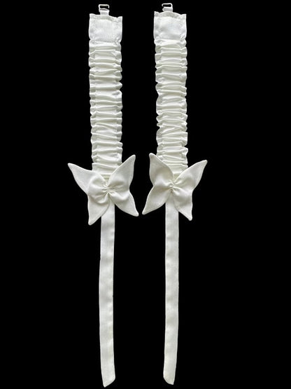 Satin White Butterfly Black Clips Dress Red /