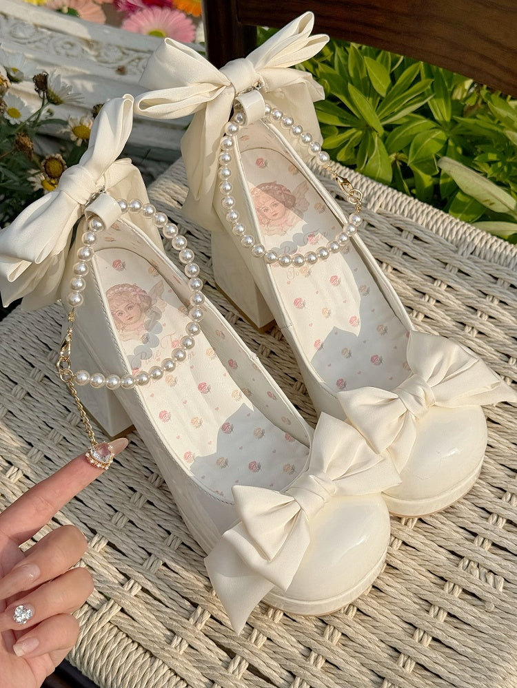 Sweet Toe Mary Bowknot White Janes Plateaudetails Lolita Runde Schuhe