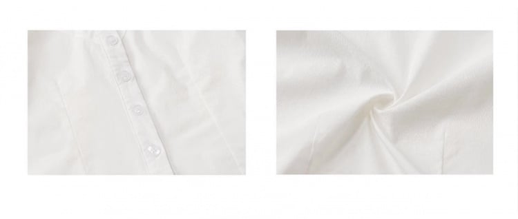 White Slim Fit Long Sleeves Shirt with Free Tie