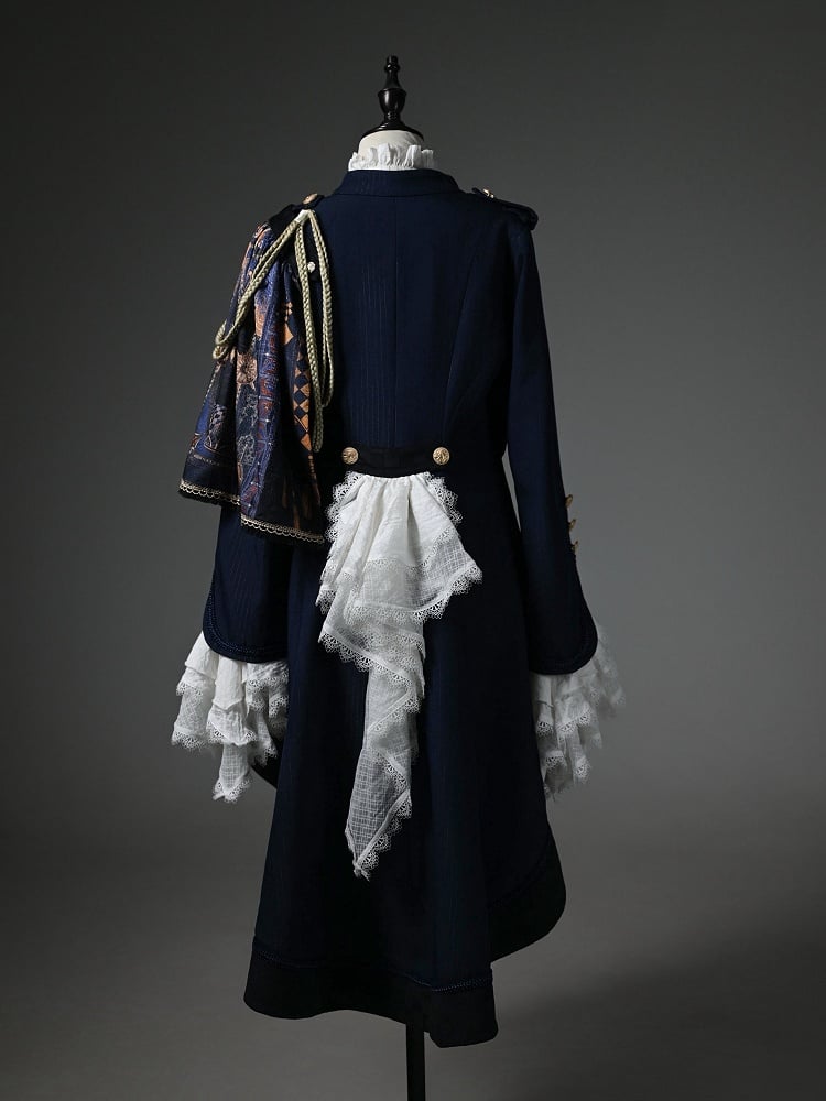 Dark Knight Top Long + Fashion Outfit Ouji - Sleeves Lolita White