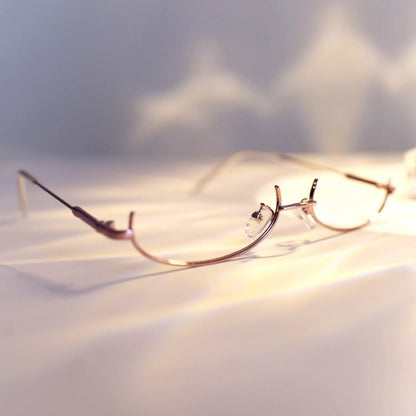 Cyberpunk Rose Gold Semi-rimless Y2K Lensless Eyeglasses