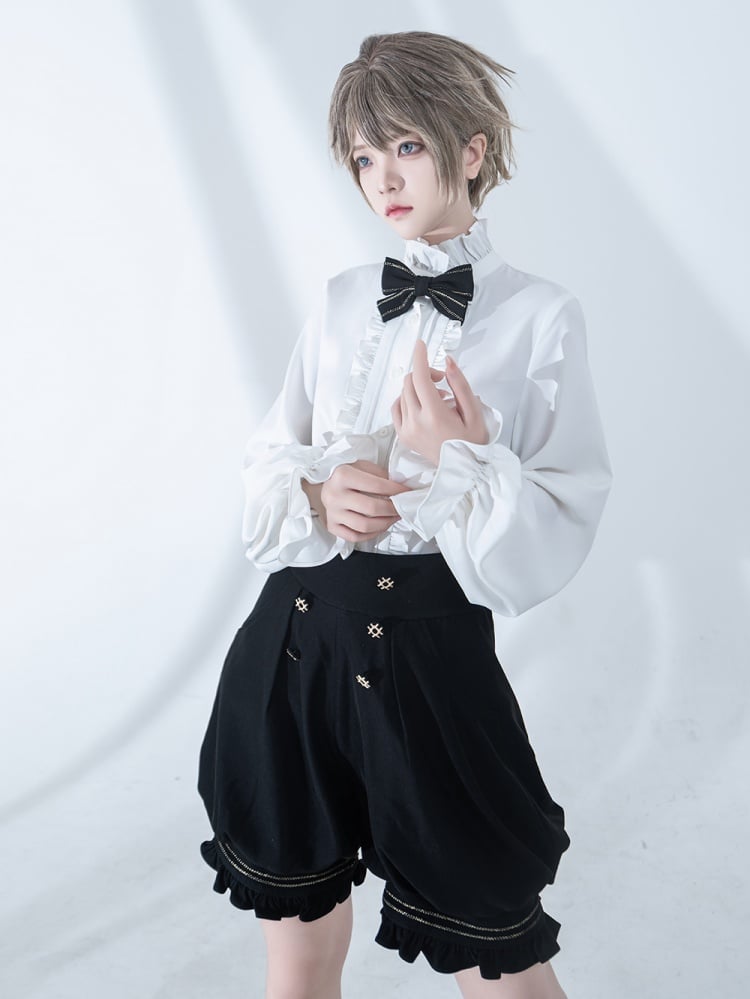 White Prince Ruffle Neckline Ouji Lolita Shirt