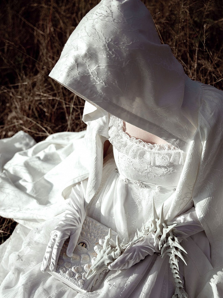 White Shiro Gothic Lolita Hooded Cloak