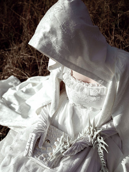 White Shiro Gothic Lolita Hooded Cloak