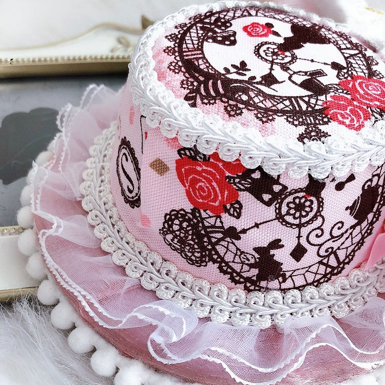 Mini Wonderland Cat Vibes Ohren Hut Alice in Pink