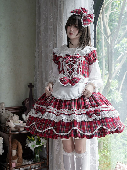 Design Lolita Trim Spitze Bär Schürze Ohr Weiß mit