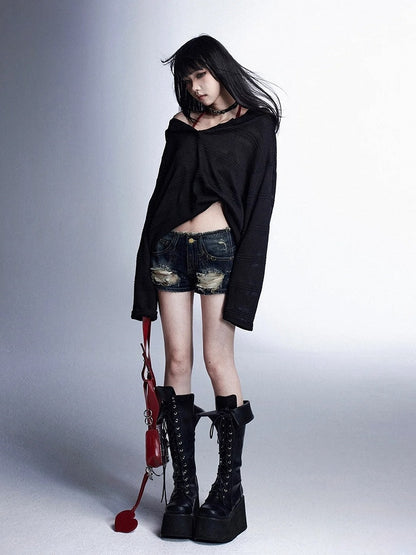 Loose Protection Yellow/Black Sun Top Knitted Hooded