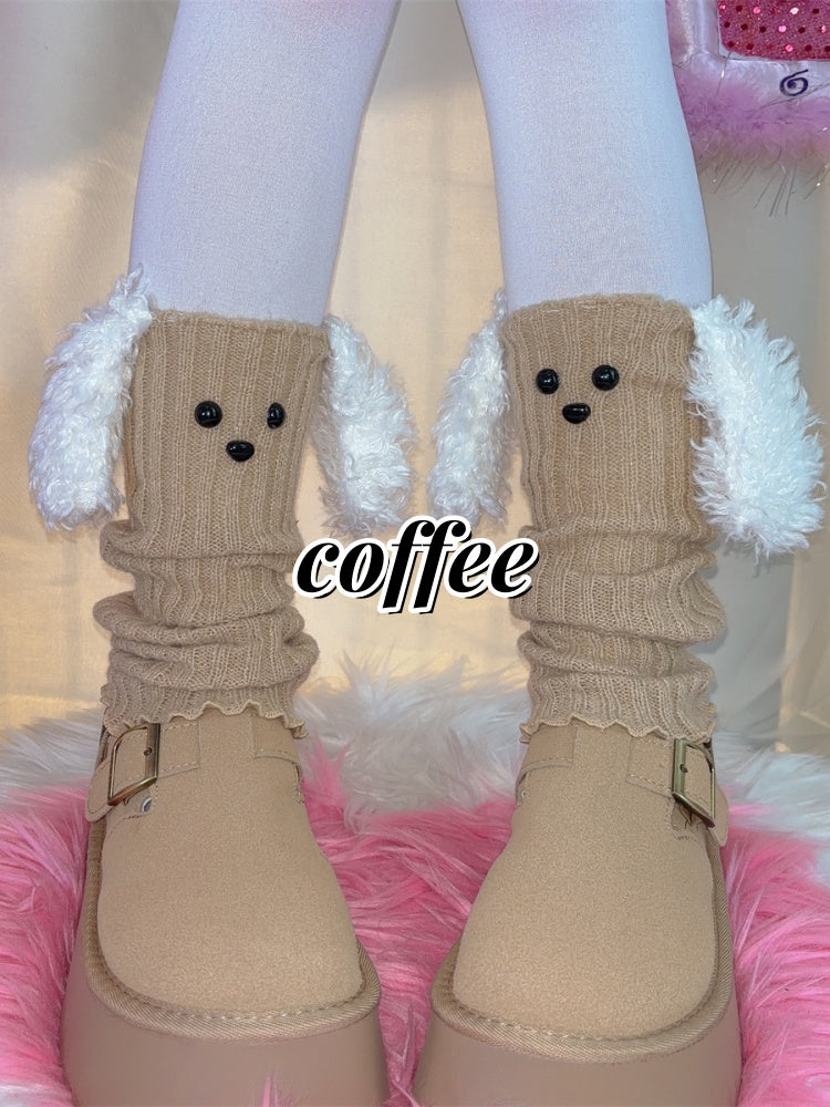 Puppy Ears Design Knitted Leg Warmers