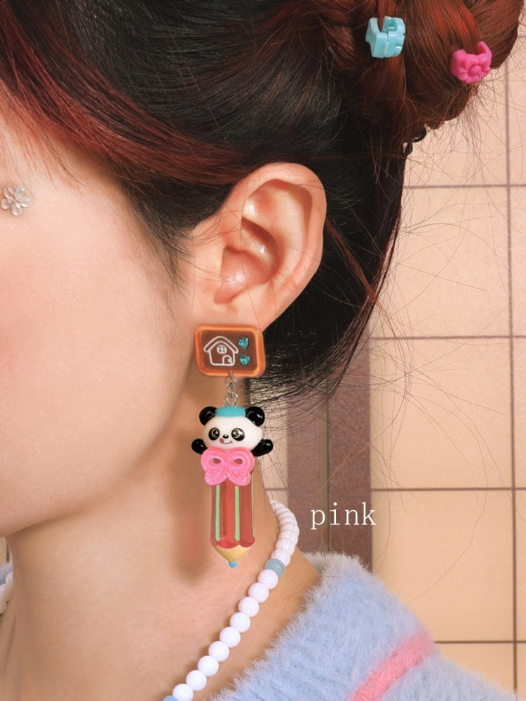 Panda Pencil Design Ear Clip