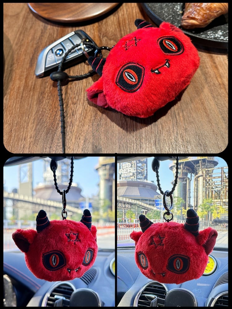 Red Devil Gothic Plush Key Chain Charm