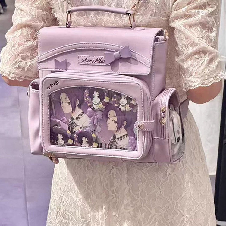 Bag And Decoration Purple Bow Ita Transparent Window 2-Way With
