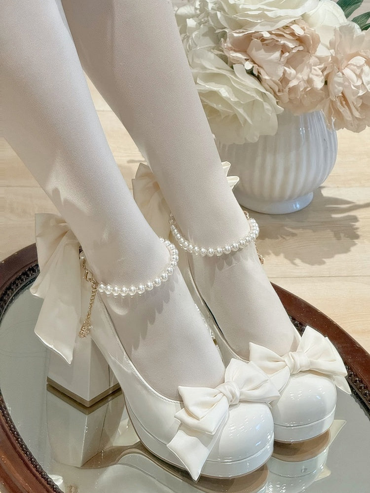 Sweet Toe Mary Bowknot White Janes Plateaudetails Lolita Runde Schuhe