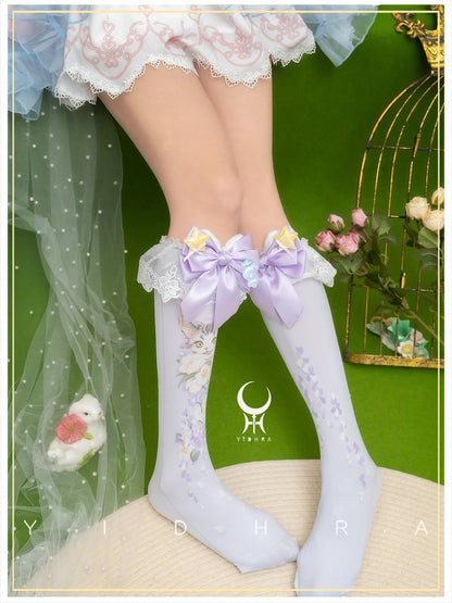 Cute Animal Print Sweet Lolita Under Knee Stockings