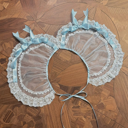 Decorated Blue Overlay / Bow Ribbon Pink