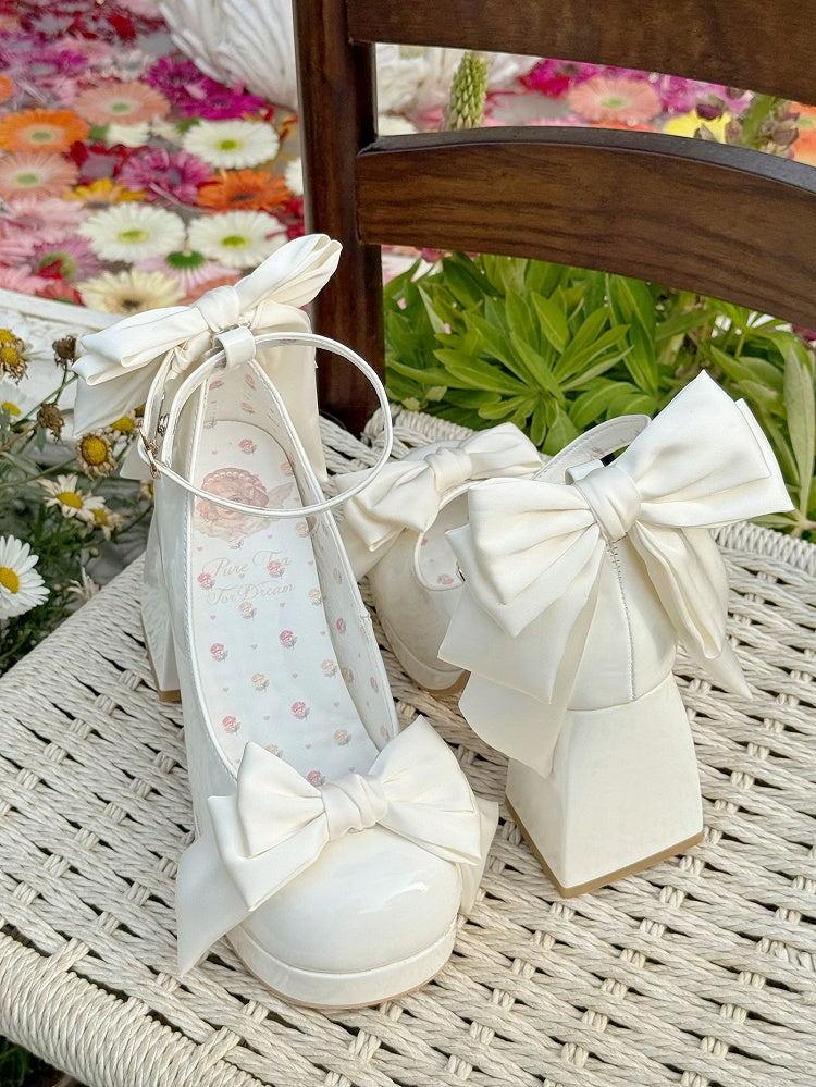 Sweet Toe Mary Bowknot White Janes Plateaudetails Lolita Runde Schuhe