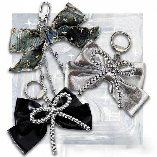 Bowknot Y2K Keychain Black/Silver/Blue/Pink