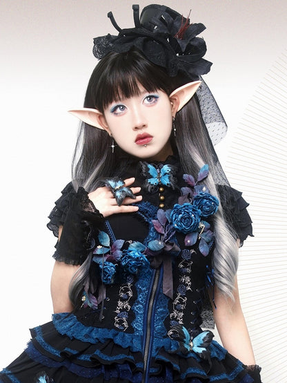 With Ombre Length And Wavy Bangs Wig Black 70CM Gray